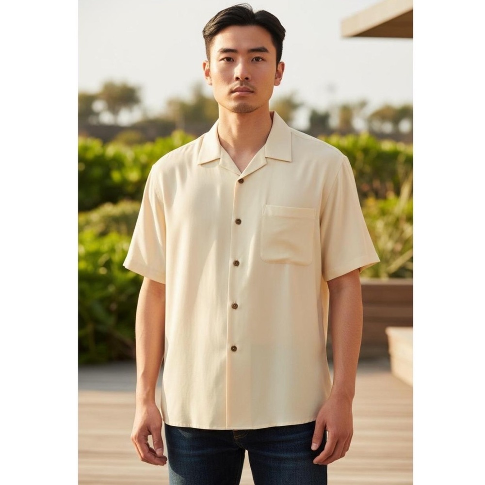 Vintage Silk Shirt from Orvis in Off-White Size Large Men’s